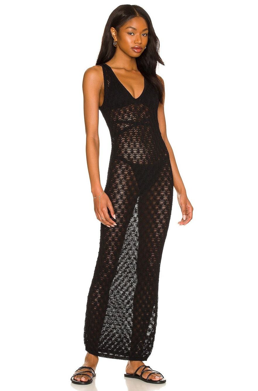 Lovers And Friends Manu Dress Crochet Knit Black - XXS